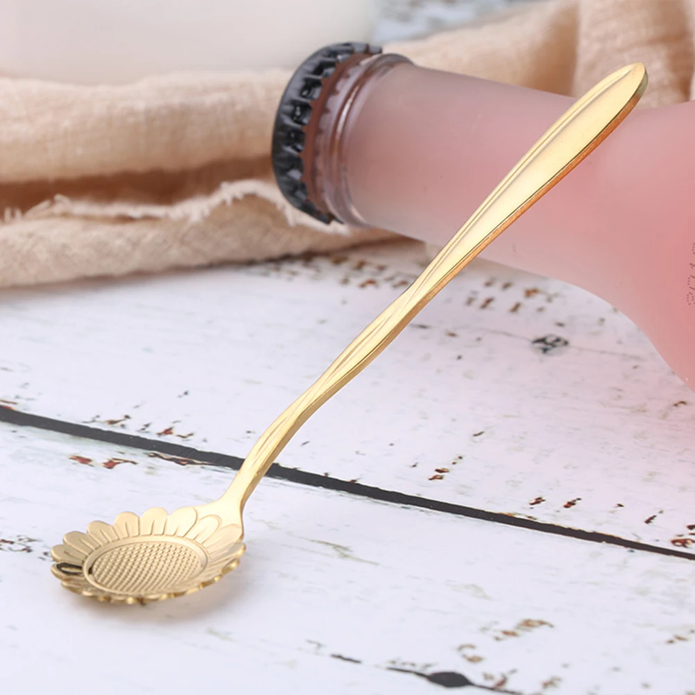 

8pcs Flower Shaped Stainless Steel Mixing Spoon Creative Light Kitchen Coffee Scoops Tea Sugar Helper Portable Elegant Dessert