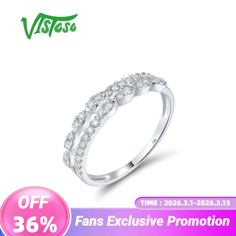 

Женское кольцо VISTOSO, натуральное белое золото 14 карат 585, сверкающие бриллианты, гламурные подарки на годовщину свадьбы, модные ювелирные изделия