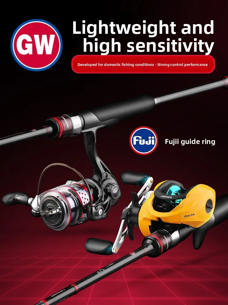 gw-gwangfeng-ulmml-lure-rod-set-straight-gun-handle-quick-adjustment-bass-fishing-rod-carbon-material-medium-fast-action