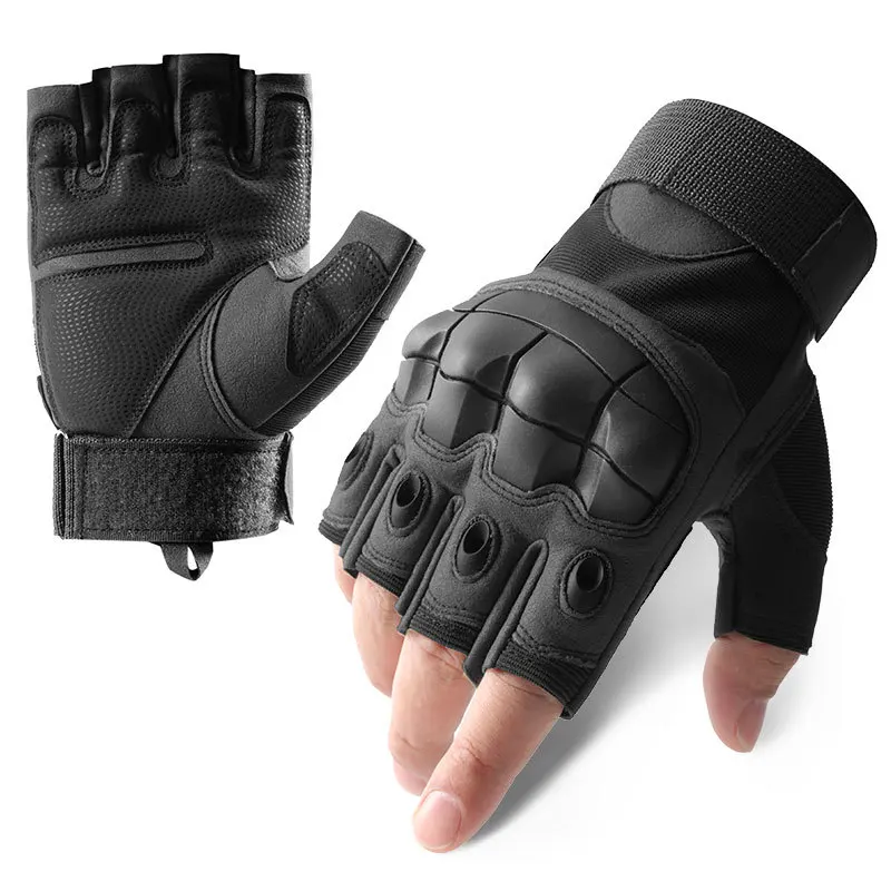 

Hot Sales Half-Finger Men Motorcycle Gloves Touch Screen Breathable Anti-Slip Wear-Resistant Hard Protective Military Fans Glove