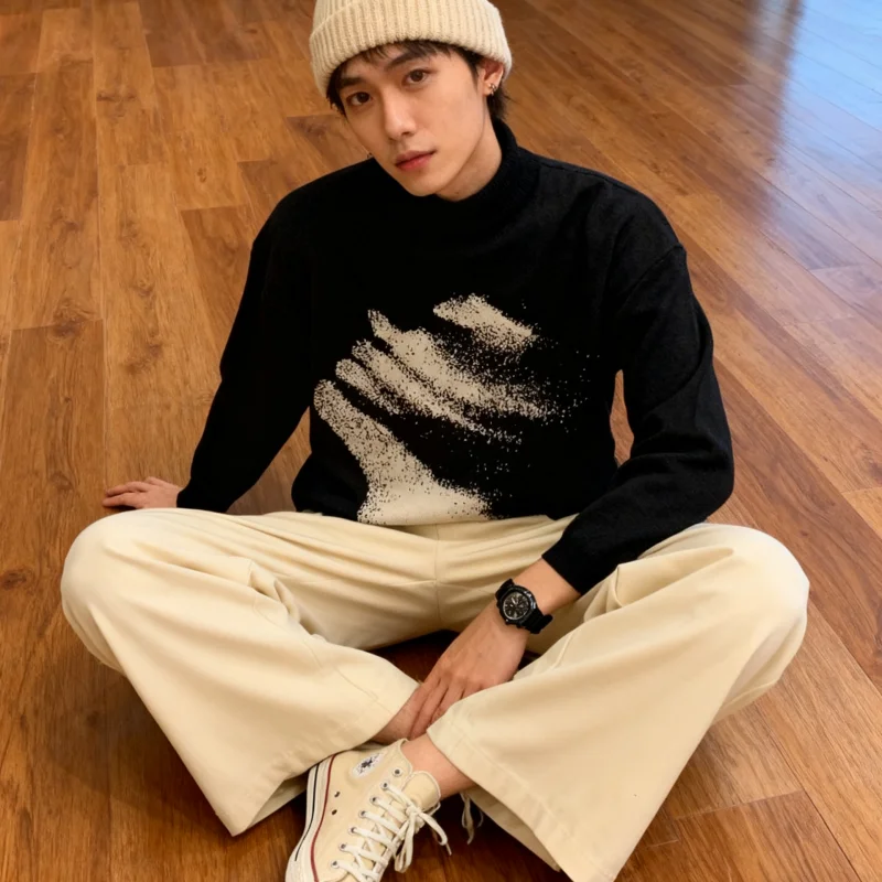 Autumn and winter new style long-sleeved round-neck sweater, loose and casual, warm, men's and women's tops