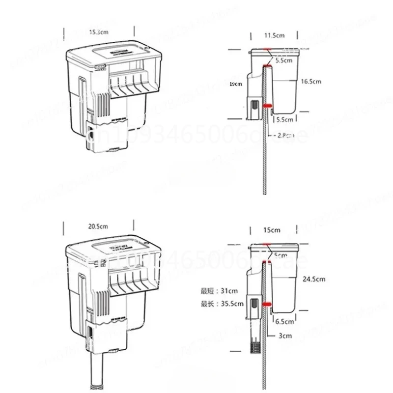 35/55/75/110 Hang-on Filter For Aquarium Silent Waterfall Filter Pump Fish Tank External Flow Regulated