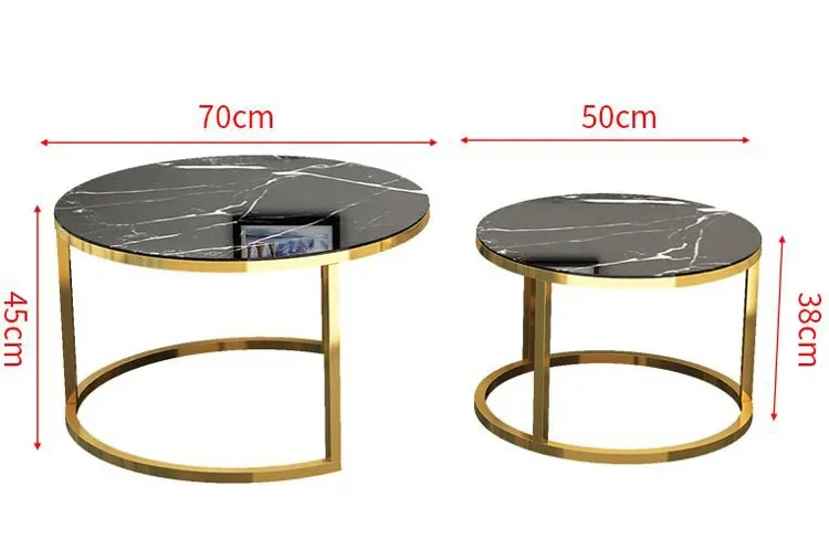 Tempered Glass Round Coffee Table for Living Room 2 in 1 Combination Cafe Table Easy Assembly Center Table Stolik Kawowy