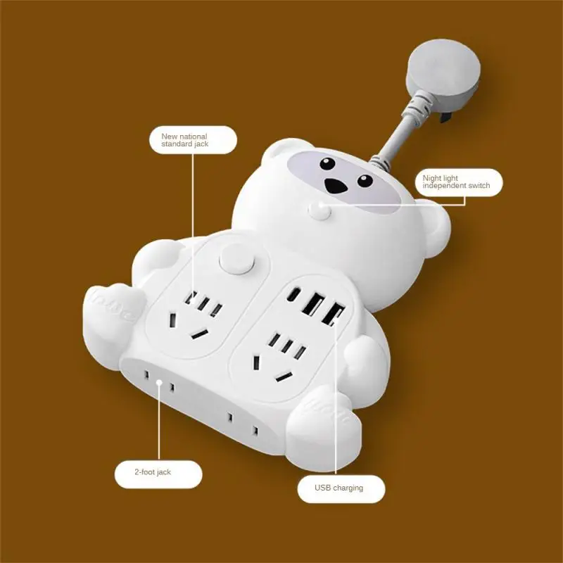 Luz nocturna con enchufe de dibujos animados de alta calidad, luz nocturna pequeña y versátil, Flexible, convertidor duradero y práctico, luz nocturna