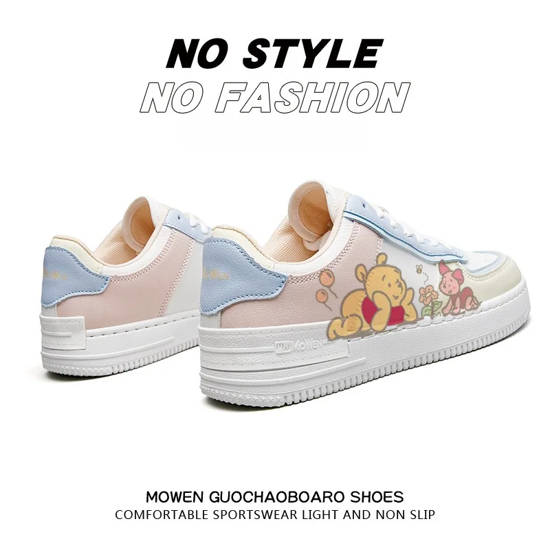 Cute Disney Girls Winnie The Pooh Sports Shoes Casual Shoes Non-slip Soft Bottom Gift Sneakers for Shoes Cartoon Kids Sneakers