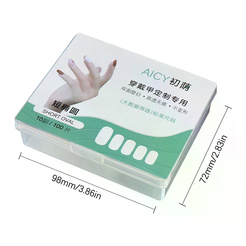 100Pcs/Box Matte Fake Nails NO Polishing Press On False Nails Medium Short Design High Matt Soft Gel Nail Tips For Extension