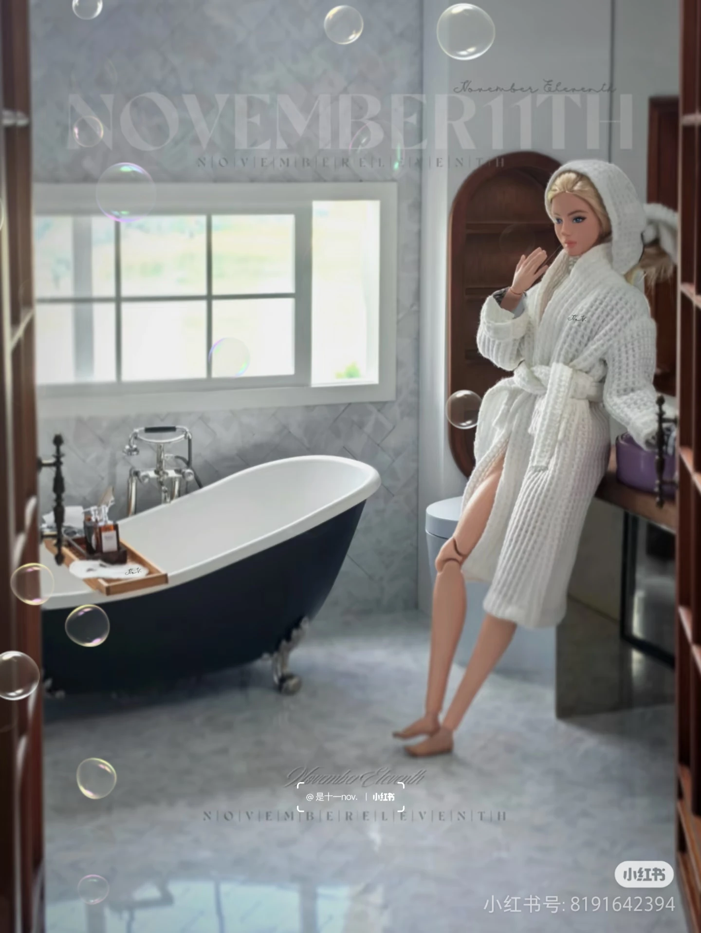 1/6 Bjd Ob11 Miniatur Puppenhaus Möbel Mini Modell Toilette Badezimmer Bademantel Badetuch Handtuch Set von drei