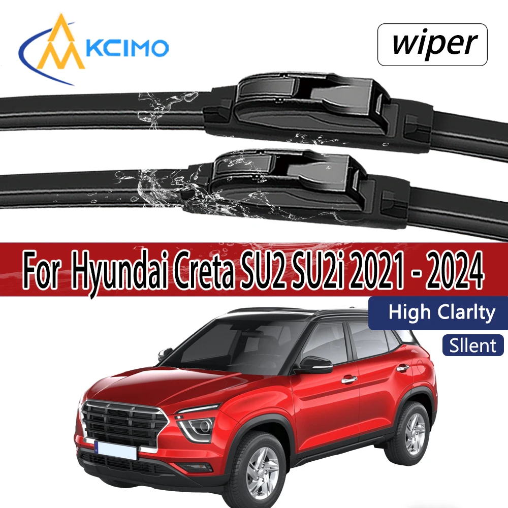 

For Hyundai Creta SU2 SU2i 2021 - 2024 Front Windshield Wiper Blades 2pcs Windscreen Window Accessories