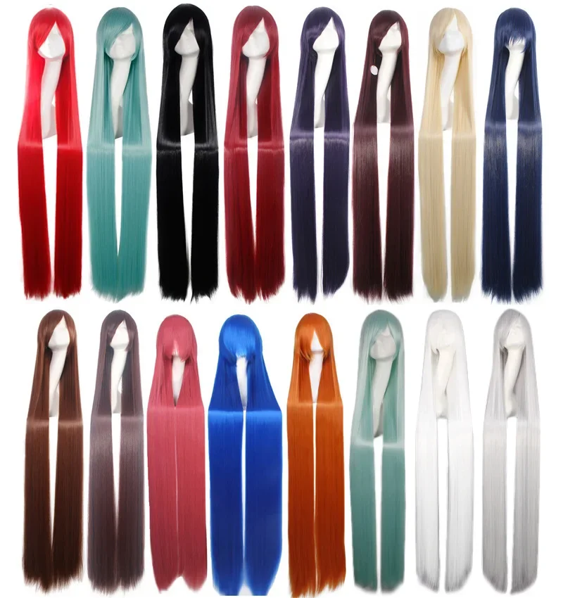 

Convention Performance 100cm Colourful Wig Long Staight Cosplay Anime Costume Party Wigs Synthetic Heat Resistant Wig