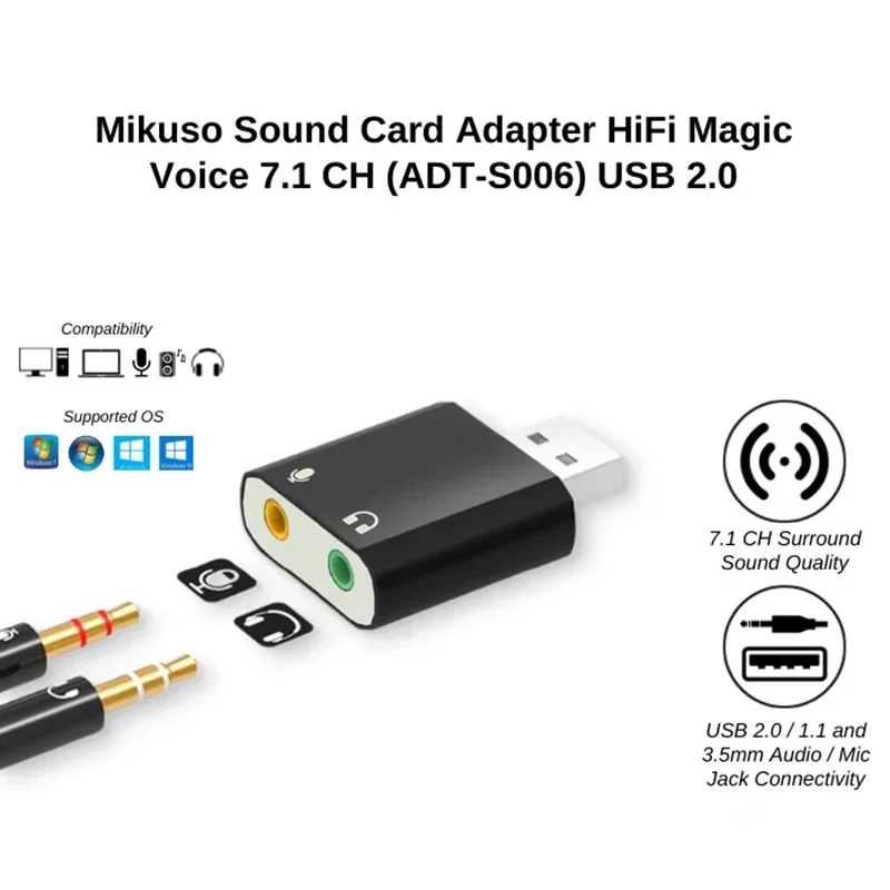 【Fast Delivery】Usb Sound Card 7.1 Channel Computer External Aluminum Alloy Analog Sound Card Stereo Audio Adapter Splitter