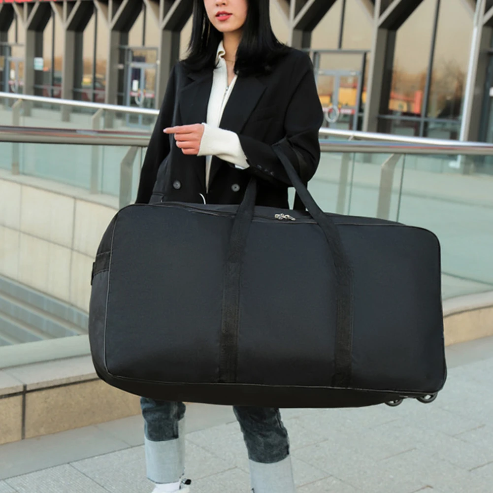Bolsa de equipaje de viaje, bolsa con ruedas plegable, portaequipajes de gran capacidad, Maleta de viaje portátil impermeable para hombres y mujeres