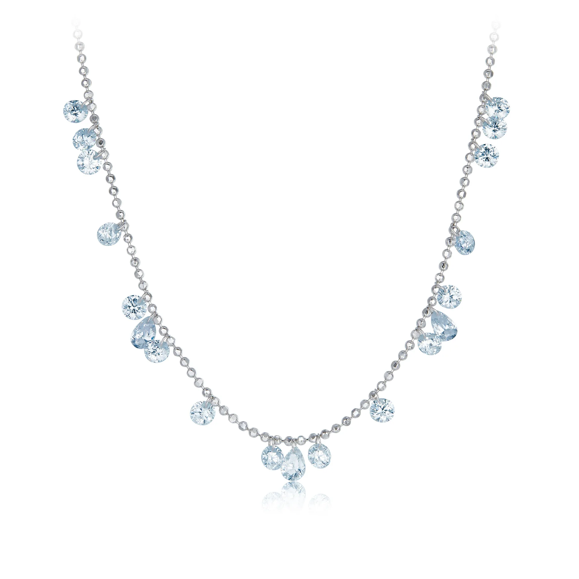 JitDoo S925 الفضة الزركون القلائد للنساء أبيض أزرق أصفر أحمر اللون كامل ستار سلسلة قلادة مجوهرات فاخرة هدية عيد ميلاد