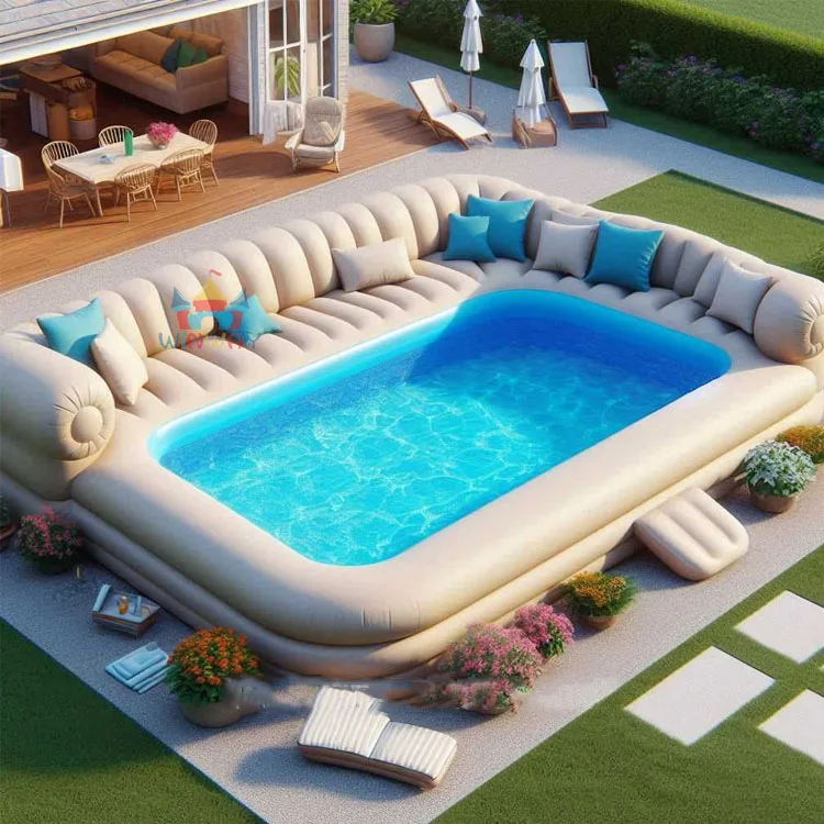 Inflatable Sofa Pools: Swimming Pool From the Idea of Combining With a Sofa Large Inflatable Sofa Pool for Sale