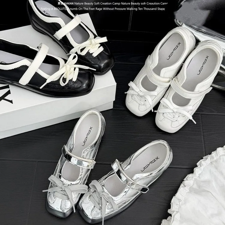 6cm Height-Increasing Ballet-Style Mary Jane Shoes for Women, Versatile Shallow-Cut Casual Shoes