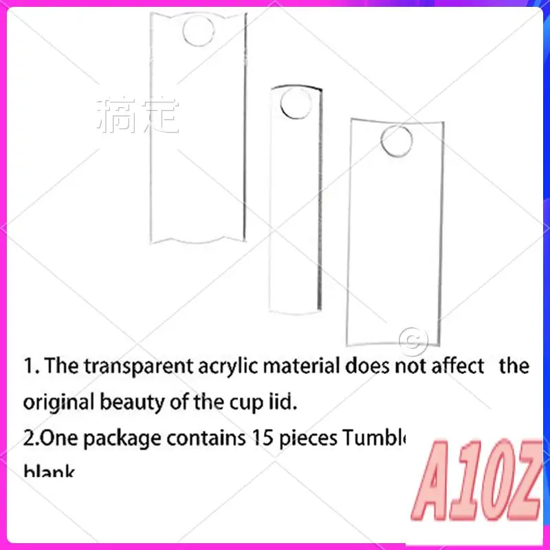 

0Z-15Pcs Name Plate Compatible For Stanley 40 Oz Cups Blank Name Tag Acrylic Nameplate Tumbler Lid Topper For Bottle