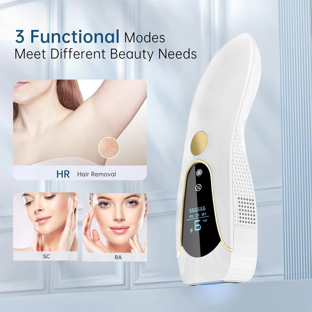 Professional 3 in 1 IPL  Machine Flash Portable Ice Cooling IPL Hair Removal Device for Home Use