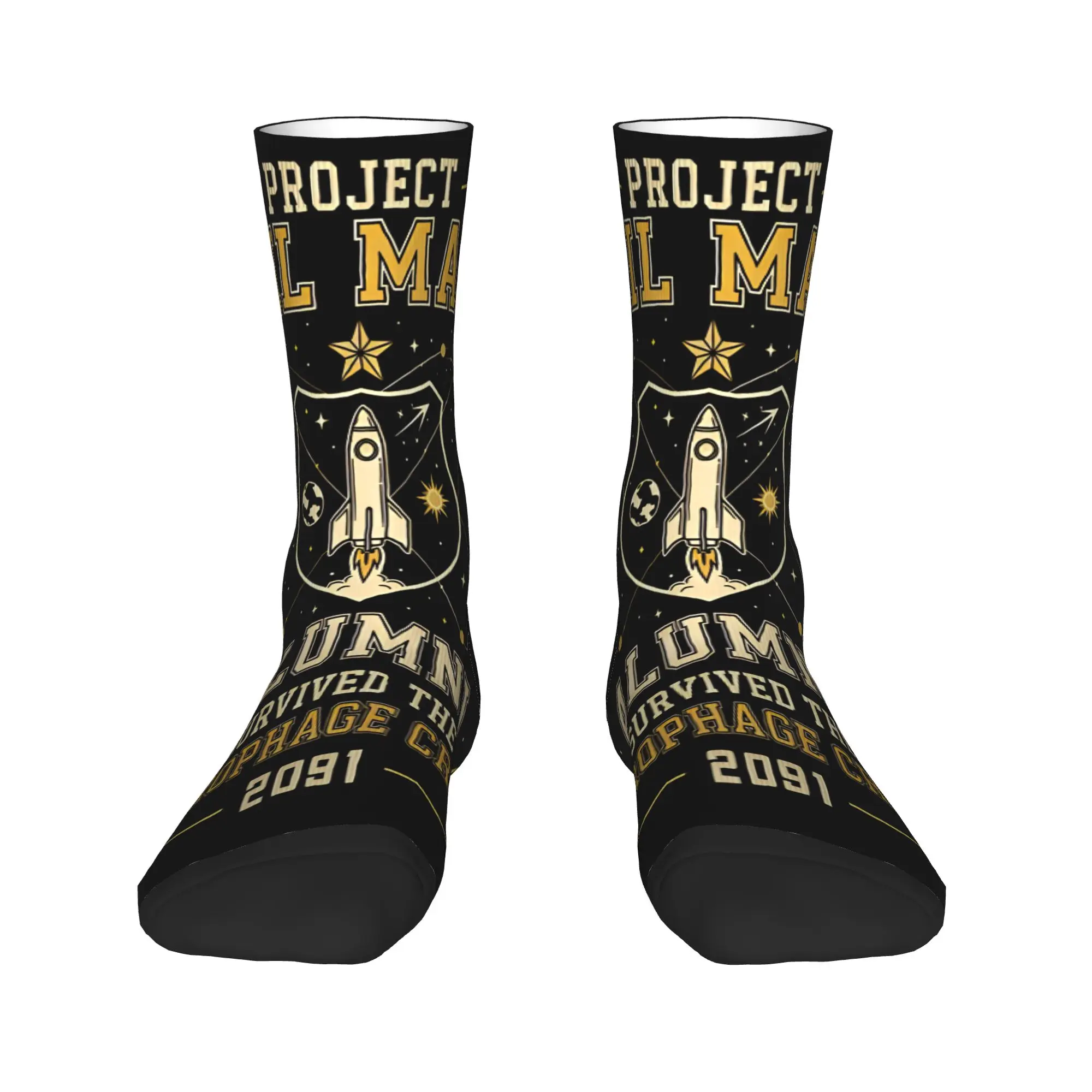 Project Hail Mary Survived the Astrophage Crisis Socks Elegant Stockings Men's Climbing Socks Autumn Graphic Anti Slip Socks