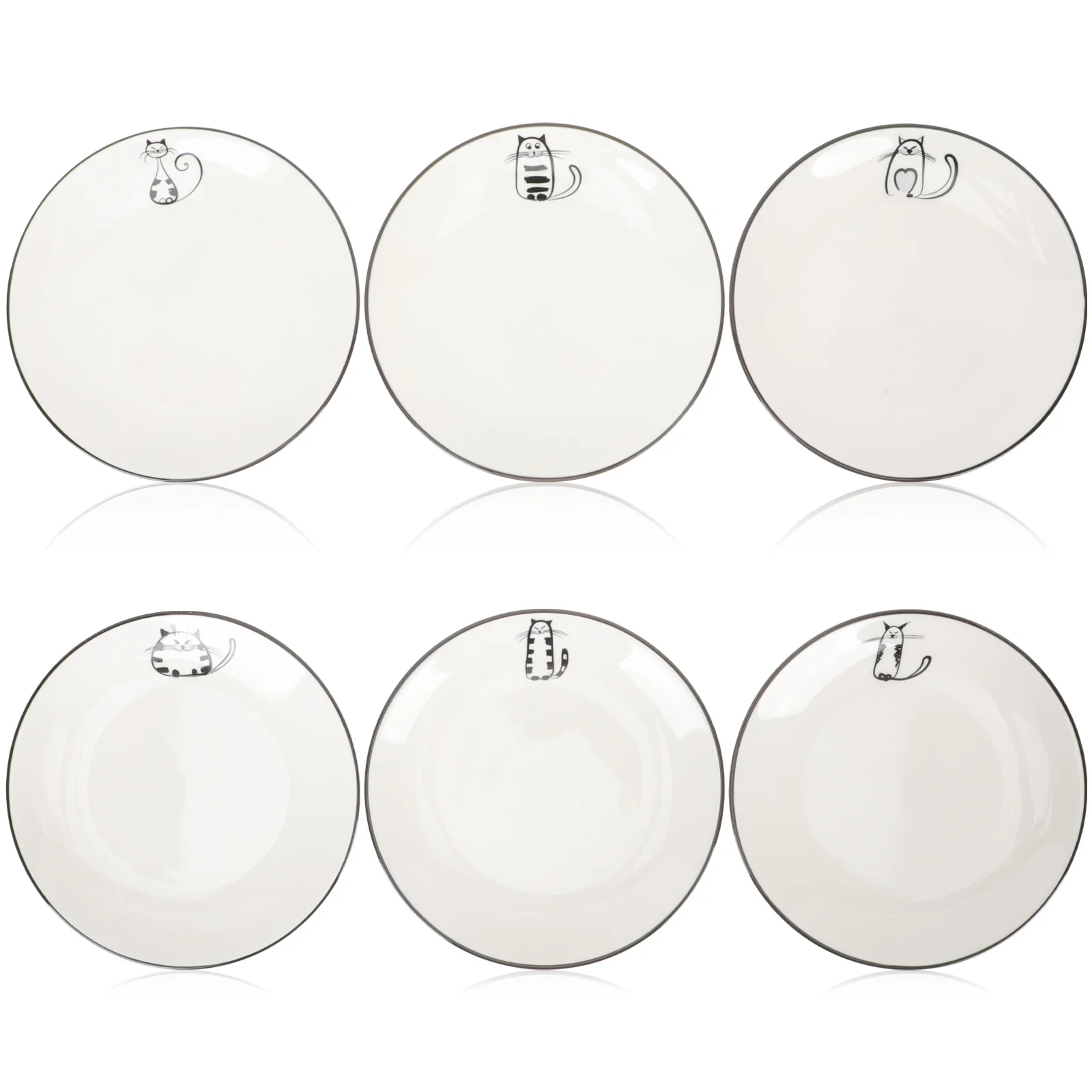 

6Pcs Ceramic Plates Exquisite Craftsmanship Smooth Surface Easy Clean Home Dinner Plates Pasta Plate Ceramic Dinner Plate