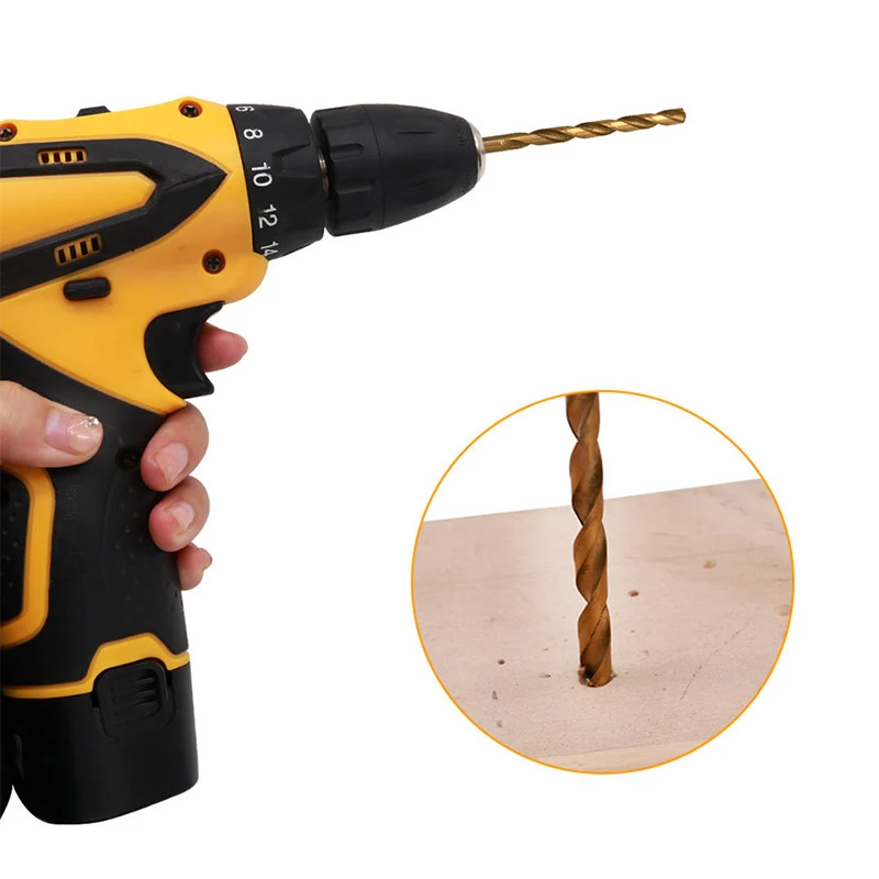 13Pcs High-speed Steel Twist Drill Bits Set Metric Drill Bits Kit For Glass Metal Tile Concrete Electric Tool Accessories