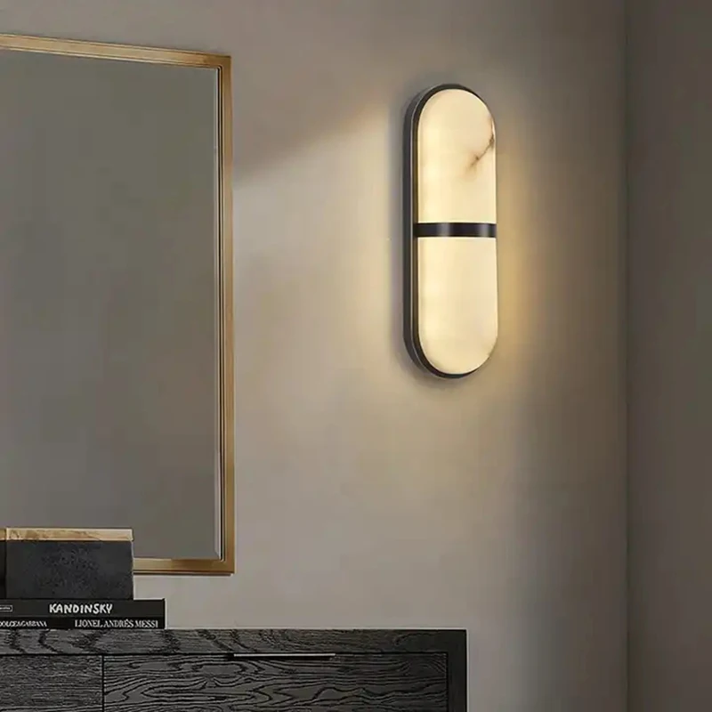 ضوء الجدار الرخام لغرفة المعيشة ، مصباح النحاس في الأماكن المغلقة ، الشمعدان السرير ، الإضاءة لاعبا اساسيا ، الديكور ، ديكور المنزل #4