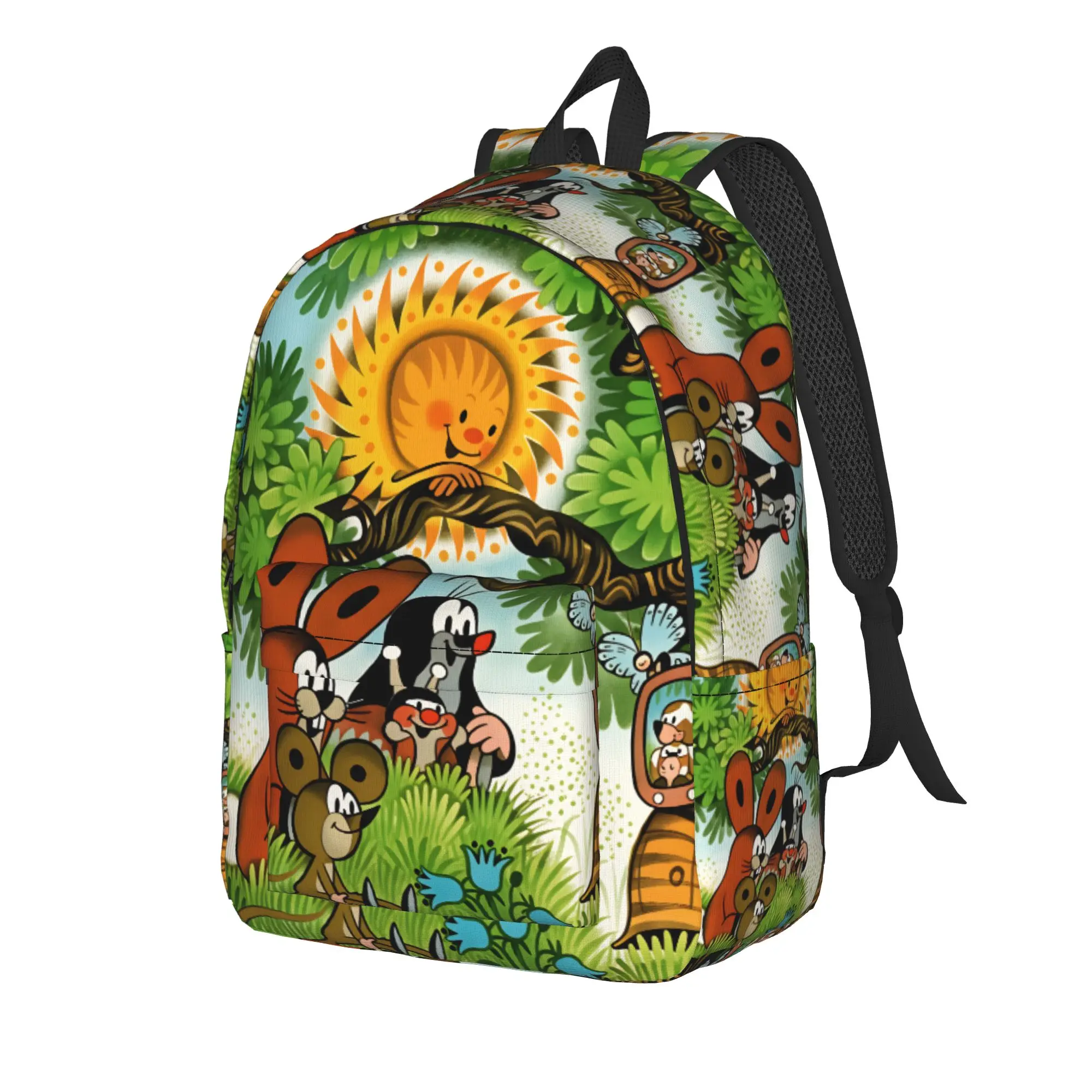 Czech Cartoon Krtek Mole Backpack  Teen Polyester Trekking Backpacks Durable Modern School Bags Rucksack