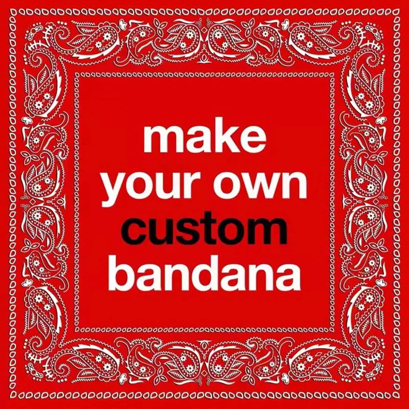 

Customized Printing Square Bandanas 55x55cm 100% Cotton Bandana Hip Hop Scarf Cowboy Cashew Paisley Square Headband Handkerchief