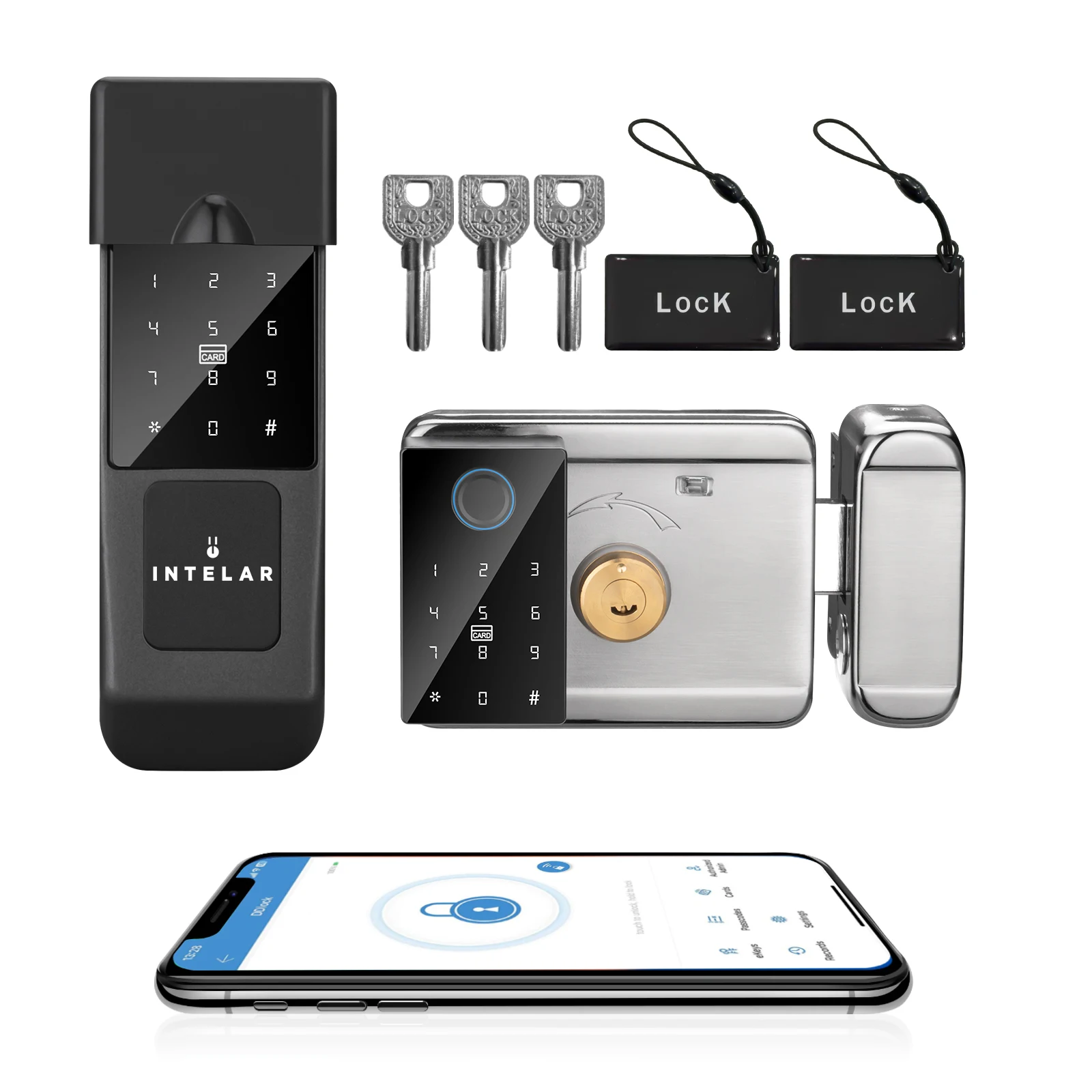 قفل تويا ذكي مقاوم للماء ، قفل بصمة إصبع جانبي مزدوج ، بوابة خارجية ، كلمة مرور رقمية ، تطبيق عن بعد ، قفل حافة إلكتروني منزلي