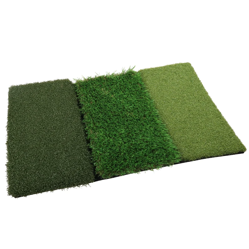 Golf Swing Practice Mat Golf 3-in-1 Hitting Mat Long Grass Gut Club Swing Mat