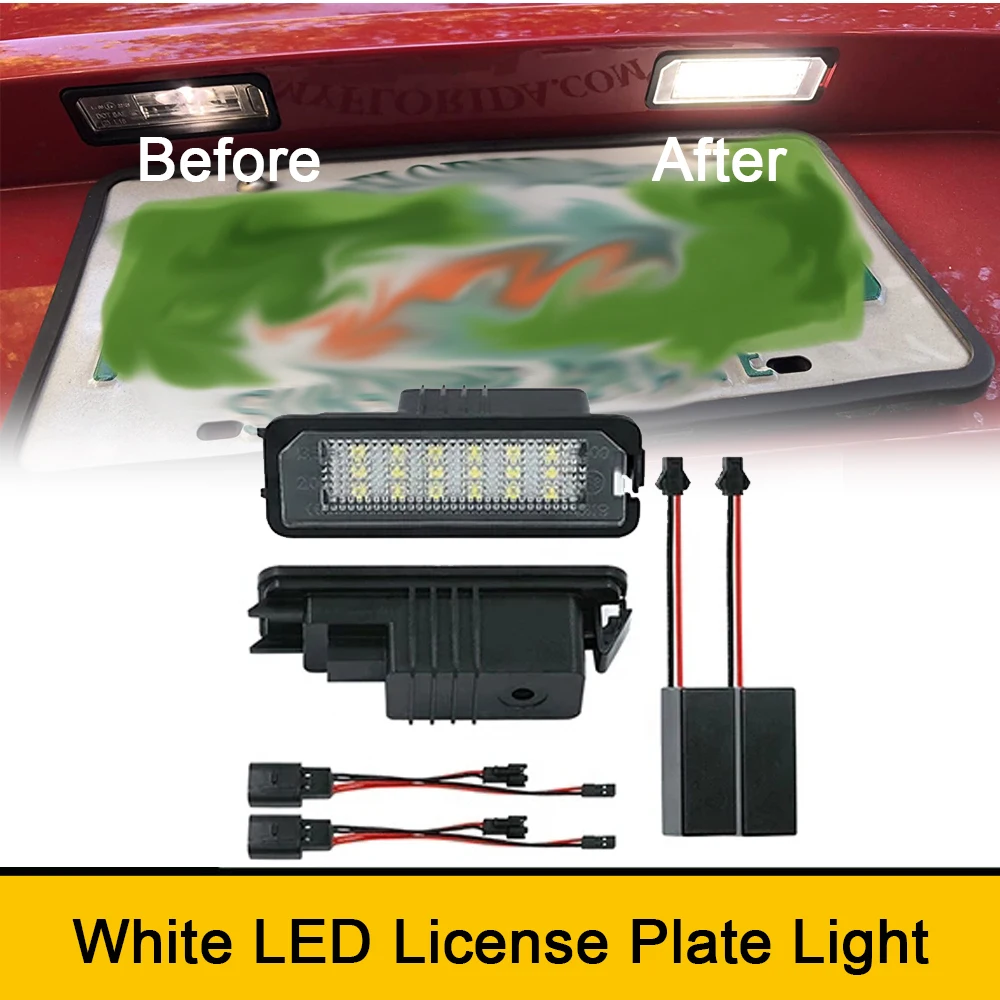 6000K White LED Rear License Number Plate Lights No Error for Seat Altea Ateca Arona Alhambra Exeo Ibiza Leon Tarraco Toledo