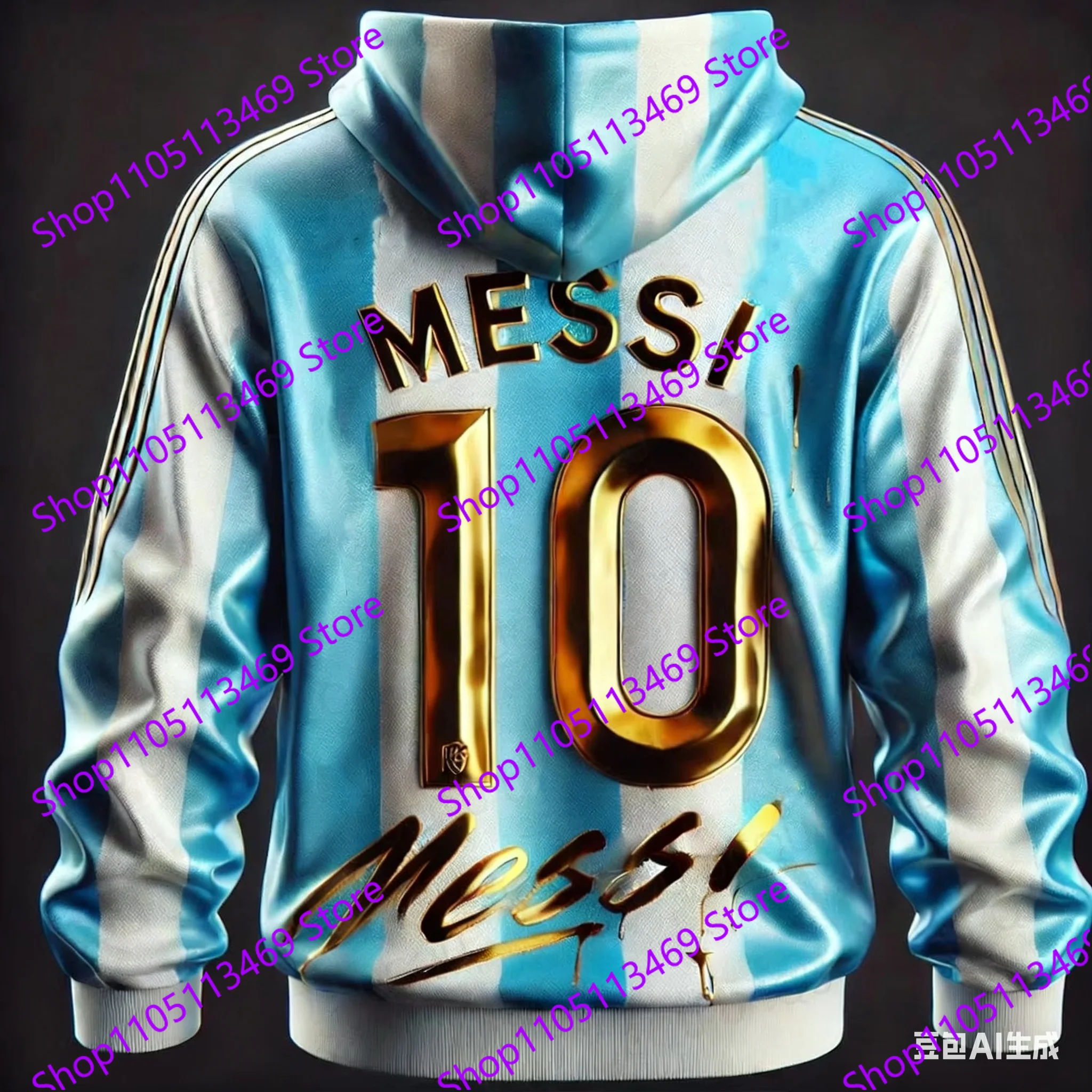 ESSI 10 AI تصميم طويل الأكمام الكتابة على الجدران لكرة القدم هوديي زوجين الخريف الشتاء التدريب أعلى طبعة خاصة التذكارية Sportswea #1