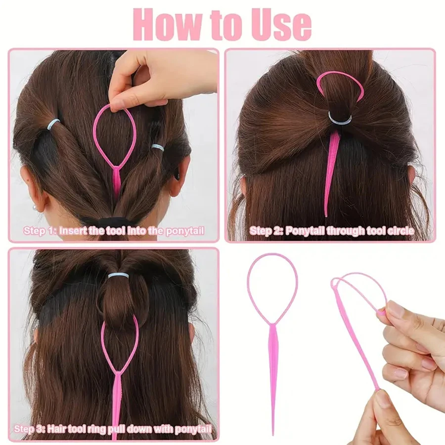 أربطة مطاطية صغيرة ملونة للنساء ، أدوات شعر ، فرشاة تصفيف الشعر ، مشابك تصفيف الشعر ، ذيل 2 توبسي ، 4 أو + ، 3 أو + #6