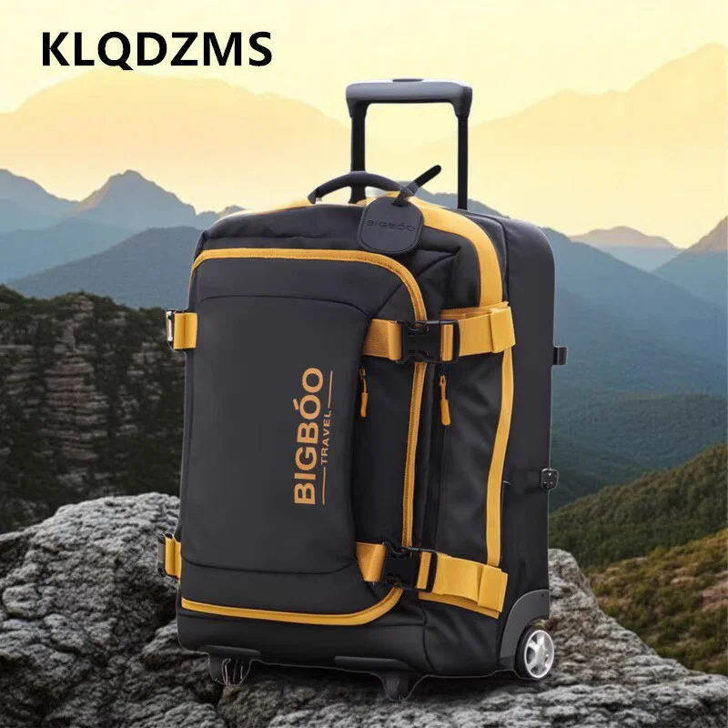 

KLQDZMS Oxford Cloth Suitcase 20"24"28 Inches Large Capacity Trolley Case Men Boarding Box Women's Password Box Rolling Suitcase