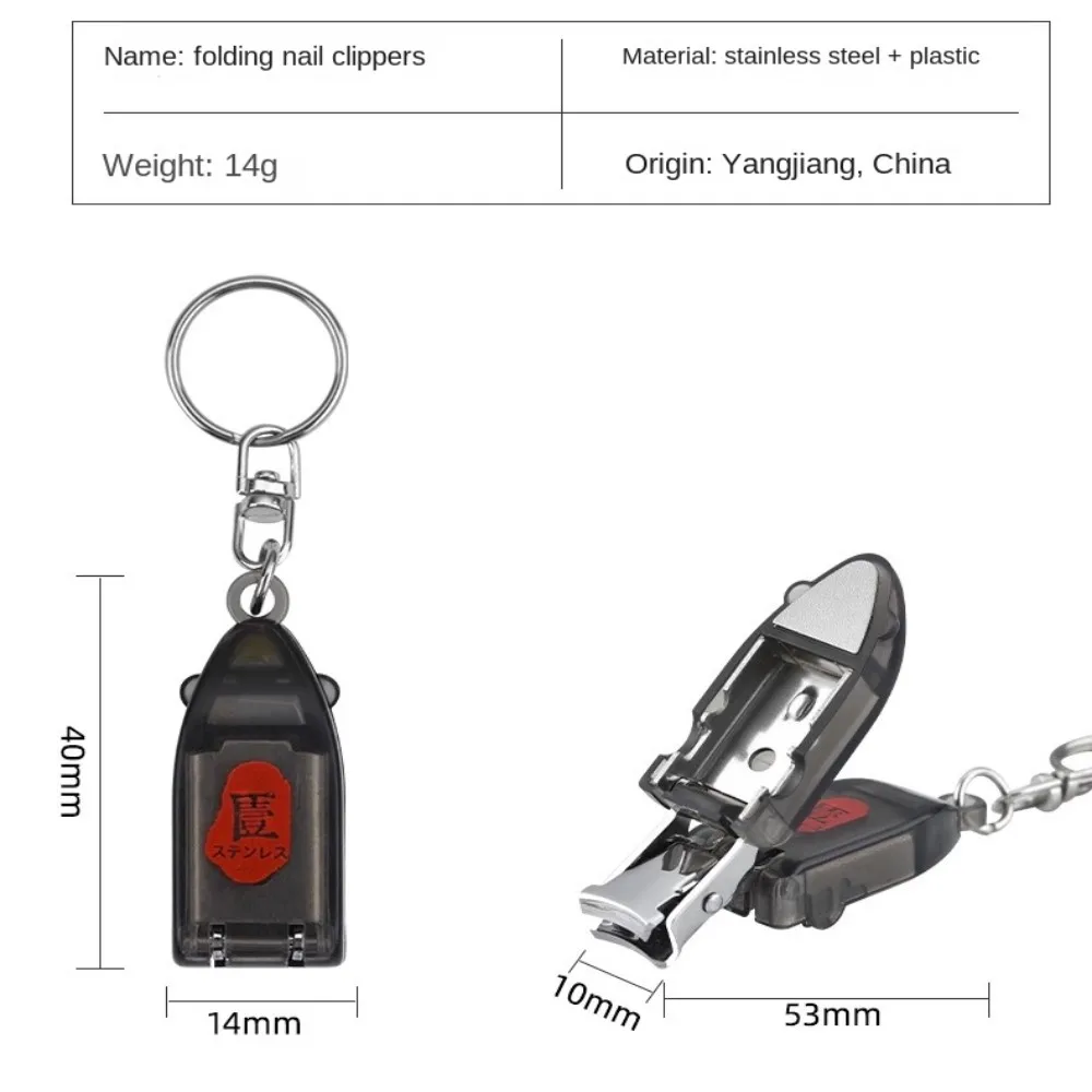 Obcinacz do paznokci Kreatywne transformatory Obcinacz do paznokci Mini składana klapka Przenośna obcinacz do paznokci ze stali nierdzewnej Kluczowa