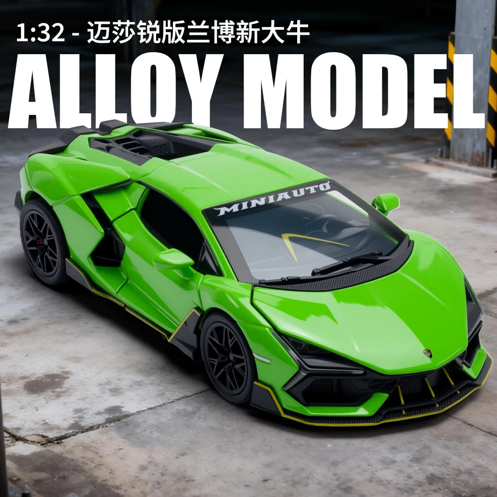 

1:32 Lamborghini Alloy Car Model Doors and Engine Hood, Trunk can be opened has simulated sound and lighting rich details