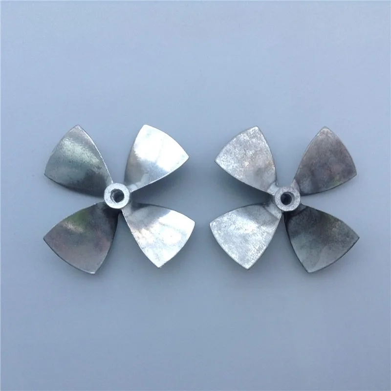 4-Blade Metal Propeller, 4mm Shaft 44/55/60mm Dia High Thrust for Bait RC Boat