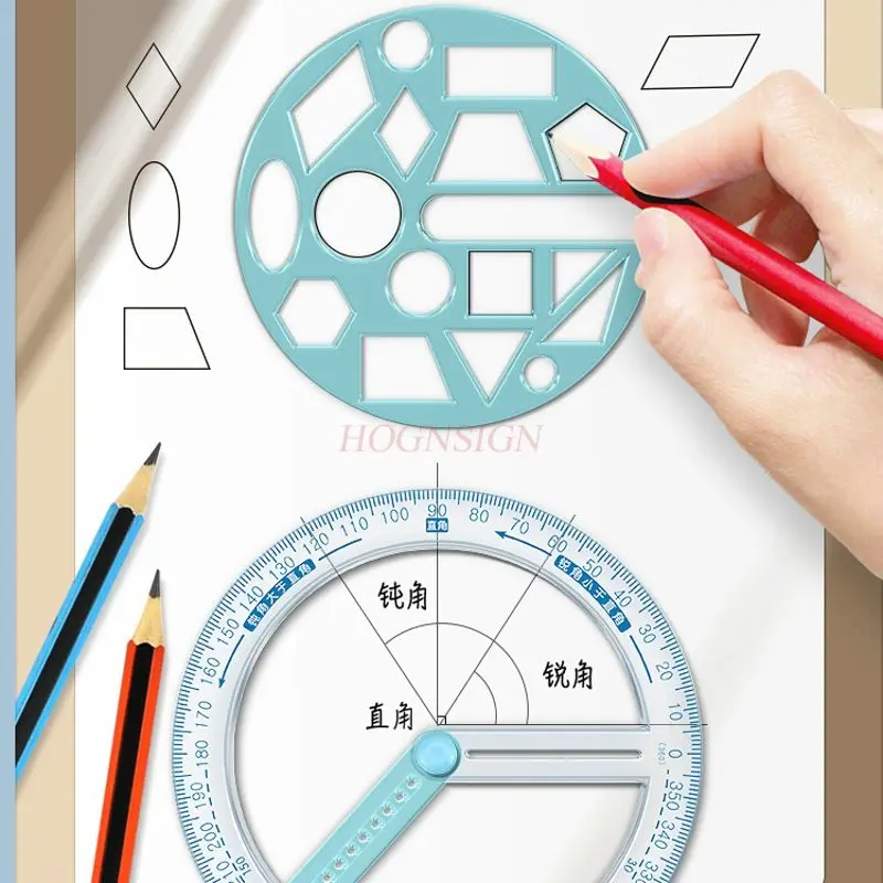1pcs 360 degree activity angle teaching tool, protractor, geometric ruler, multifunctional angle ruler, demonstrator