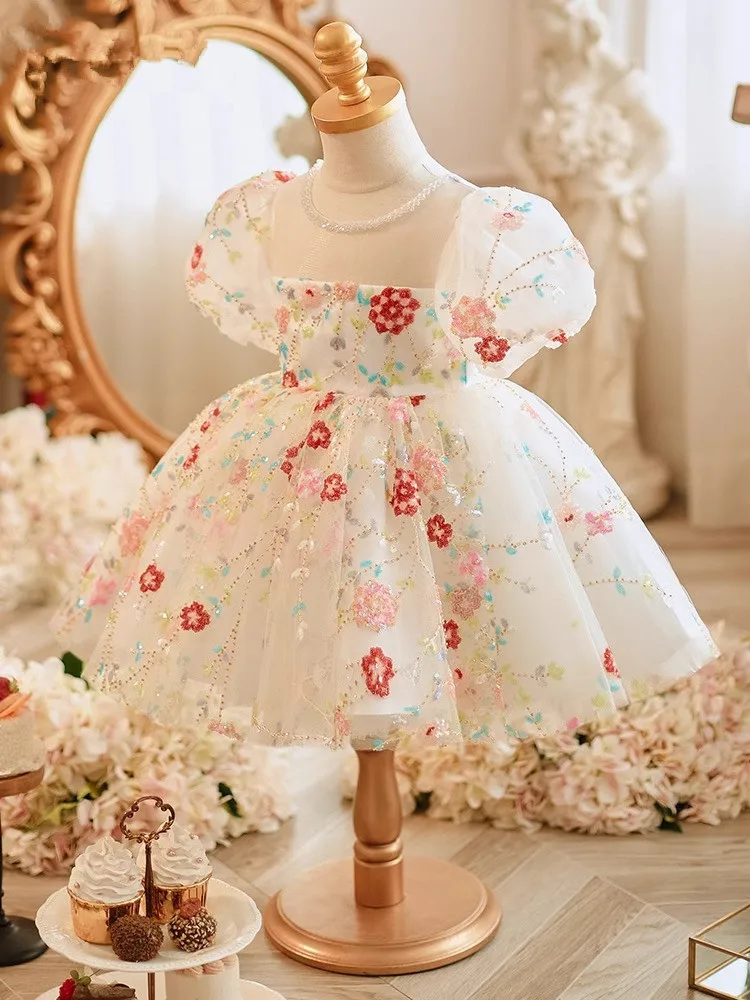 Neues Kinder-Abendkleid für Klavieraufführungen, Hochzeiten, Geburtstage und Abschlussfeiern A5015 Vestidos – Detail 4