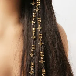 10pcs/set Lovely Star Pattern Decorative Hair Rings Trendy Braid Rings Elegant Hair Barrettes For Women And Girls