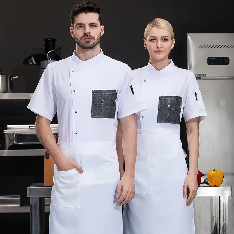 Camisa de Chef para hombres y mujeres, uniforme de panadería para Pizza, ropa de cocina, traje de cocina profesional, chaqueta de Chef de restaurante personalizada para hombre