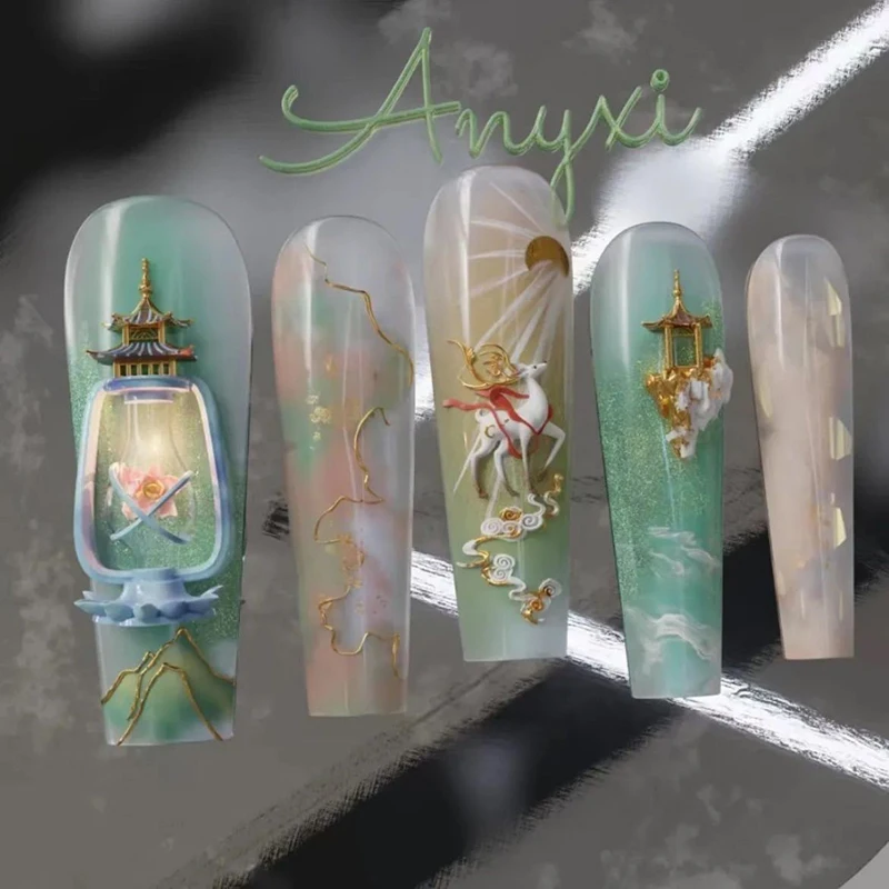 1Pcs Nail art Silikon Carving Form Blume Schmetterling Lotus Koi Deer 3D Form Nail art Dekorationen DIY Design Silikon Nagel form