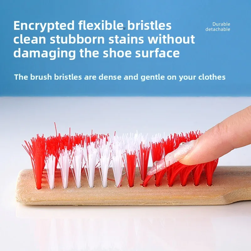 1pc Household Long Handle Bamboo Shoe Brush Hard Bristle Laundry Floor Cleaning Brush Thickened Shoe Cleaner Not Hurt Shoes