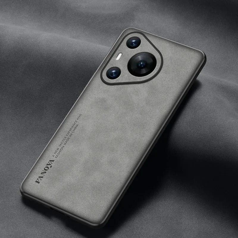 Luxury Sheepskin Leather Silicone Phone Back Case Cover For Huawei Pura 80 70 Pro+ P60Pro Bumper Coque For Huawei Pura 70 Ultra