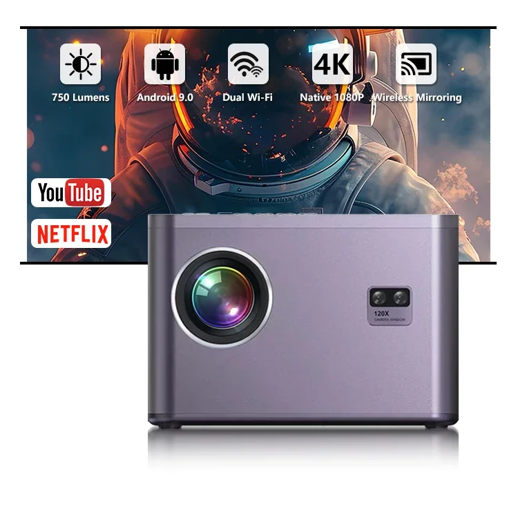 Full HD Video LED Beamer Wireless Proyector Smart Home Interactive Projectors Pocket Pico Portable Android LCD 4K Mini Projector