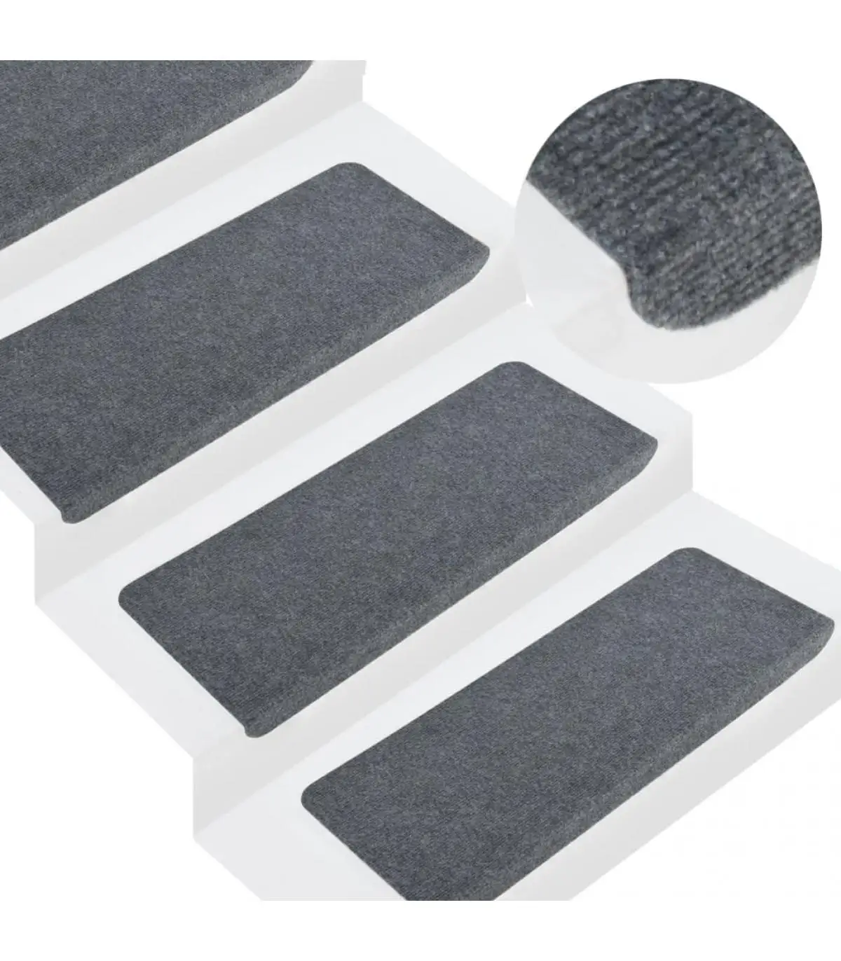 Step mats self-adhesive stair mat 15 Pins Gray 65x28 cm