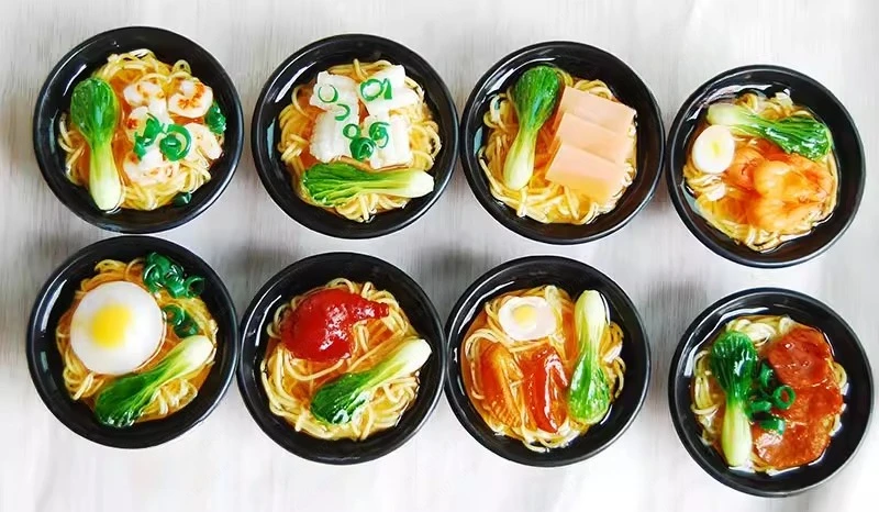 4 puntos y 6 puntos, accesorios de escena de tiro de la serie de comida y juego japonesa, fideos udon simulados, ramen, varios estilos
