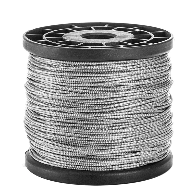 1/16Inch x 500Feet Wire Rope Cable, Braided Wire Stranded Rope Aircraft Cable for Outdoor Clothesline, Trellis,