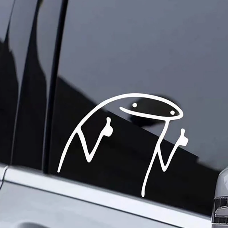 1Pcs STICK MAN THUMBS UP」MEME SERIES CAR DECAL AUTOMOTIVE DIE-CUT VINYL STICKER