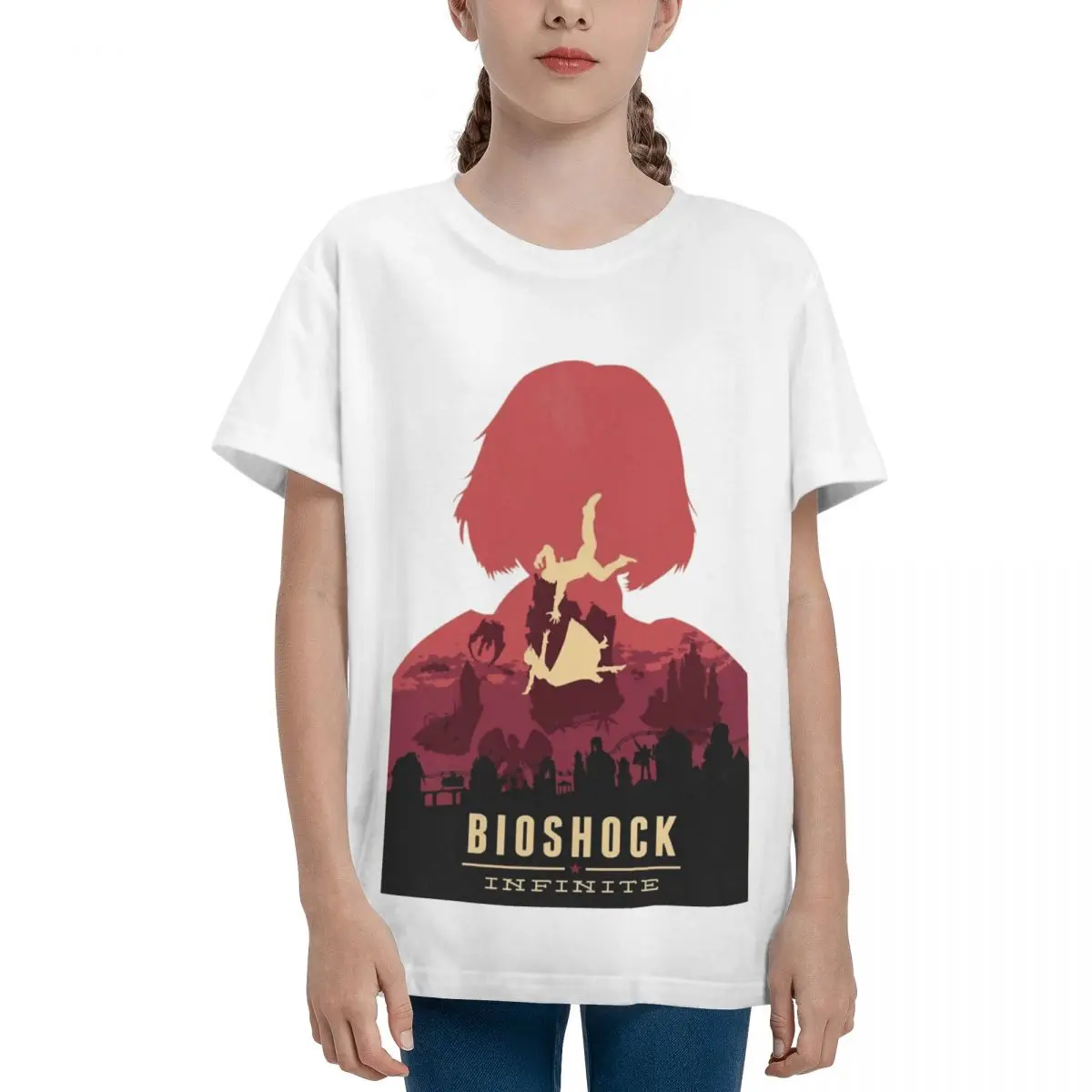 Adolescents Basic Short Sleeve T-Shirt Bioshock Infinite Classic For Sale RetroHigh grade Tees Casual Graphic Novelty Teeanger image 4