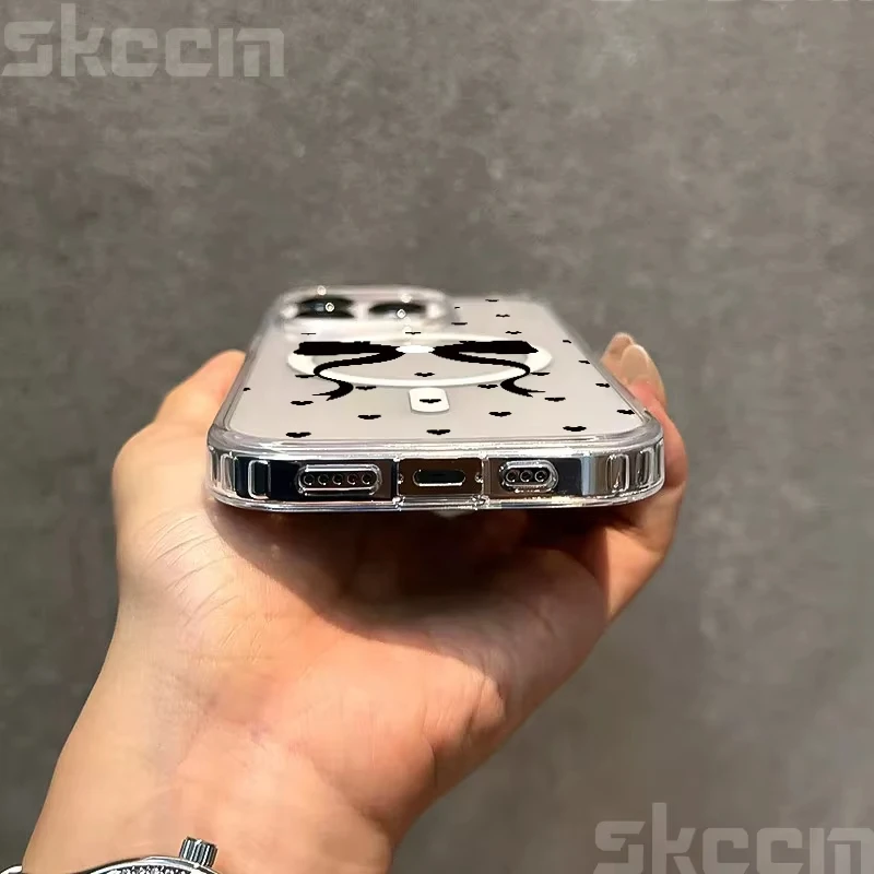 حافظة لهاتف آيفون 11 12 13 14 15 16 Pro Max X XS XR 8 7 Plus لهاتف Magsafe غطاء شحن لاسلكي