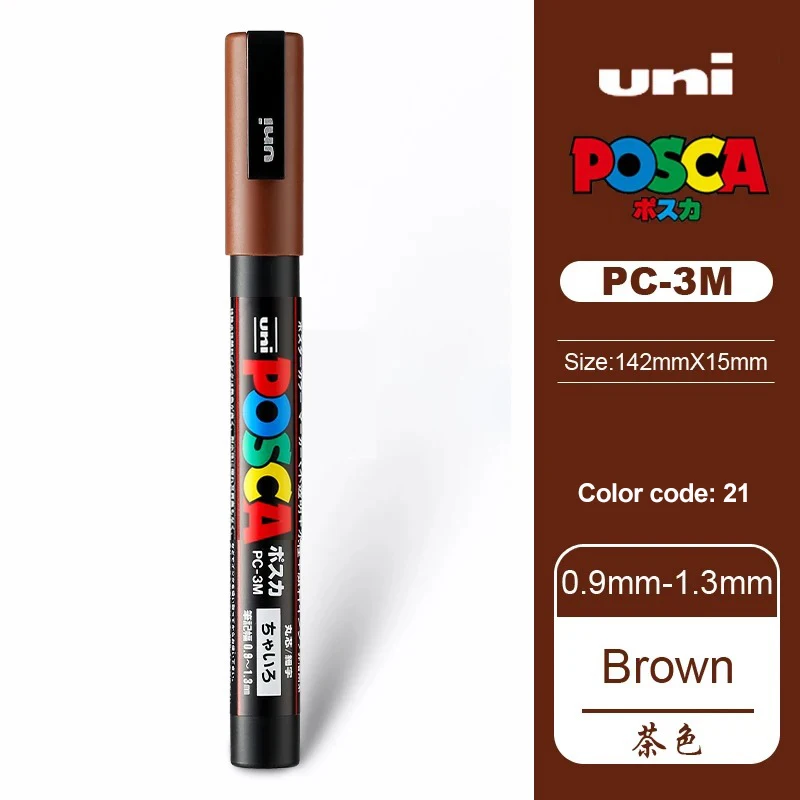 1 stücke Japan UNI POSCA Acryl Marker Stift PC-3M 0,9mm-1,3mm Stift auf wasserbasis POP Werbung Poster Graffiti 24 Farbe Kunst Malerei